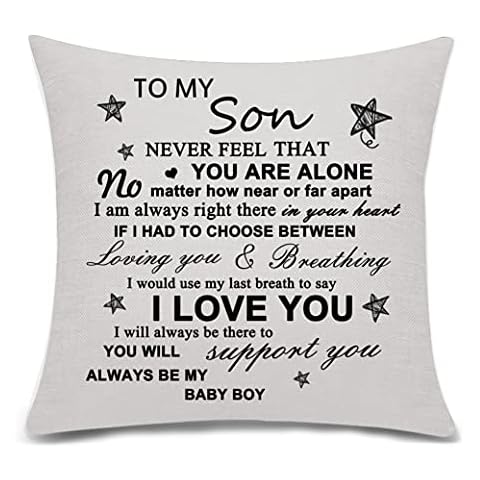 Son Gifts from Mum Dad Son Throw Pillow Cover Pillowcase Cushion Case Cushion Case Birthday Gifts Christmas Gifts (son-205) Cover