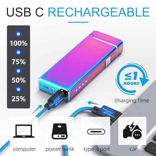 LcFun Dual Arc USB Rechargeable Pocket Lighter (Multichrome) — view 2