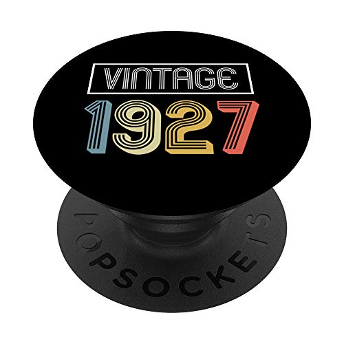 Camiseta del 93º cumpleaños | Vintage 1927 PopSockets PopGrip Intercambiable