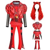 WYB Girls Princess Costume Red Princess Set Up Clothes with Accessories for Halloween Cosplay Carnival Party