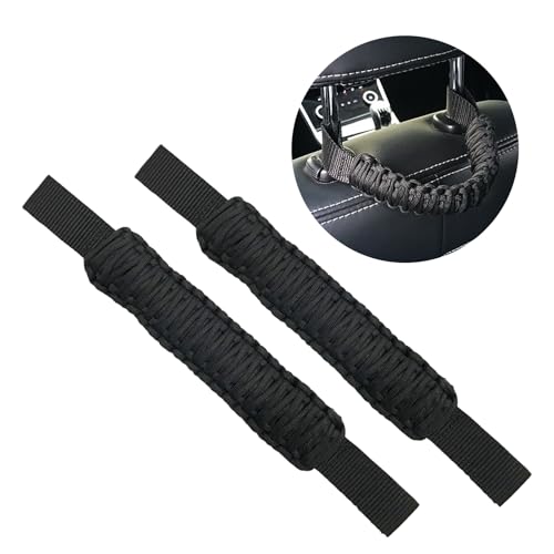 Jitrendo 1 Pack 2 Pcs Headrest Grab Handles, Car Rear Seat Safety Grab Handle, Black Car Front Rear Seat Back Roll Bar Grip Handles Universal for Car SUV Truck Pickup Interior Accessories