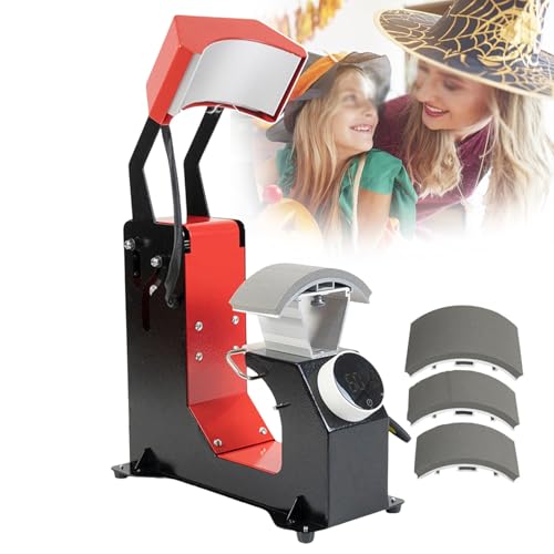 Máquina termofijadora para gorras con 3 placas intercambiables