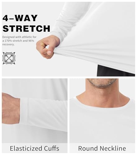 Image of Mens Tall Rash Guard Long Sleeve T Shirts-UPF 50+ Sun Protection Swim Tee
