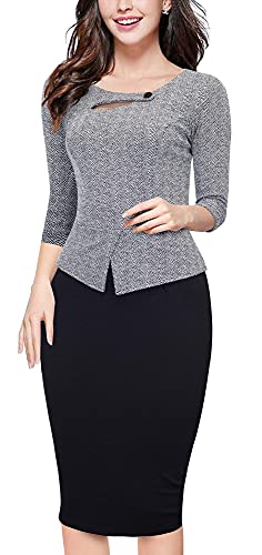 HOMEYEE Women's Elegant Chic Bodycon Formal Dress B2884