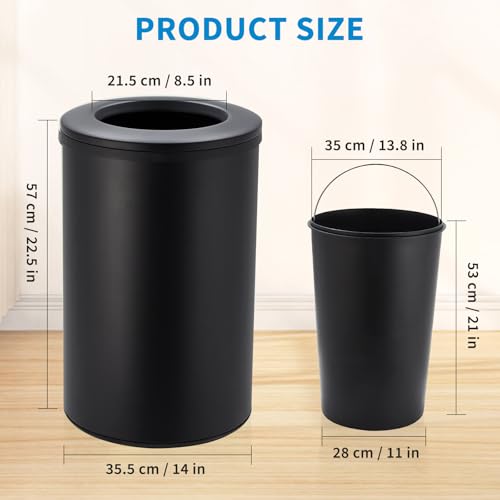 Caneca de Basura Redonda de Acero Inoxidable 40 L miniatura 2