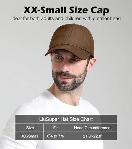 Image of LiuSuper Hats for Small Heads Men, Petite Baseball Caps for Women, XXS Adjustable Trucker Hat Dad Hat(21.3 inch-22.8 inch, 54cm-58cm)