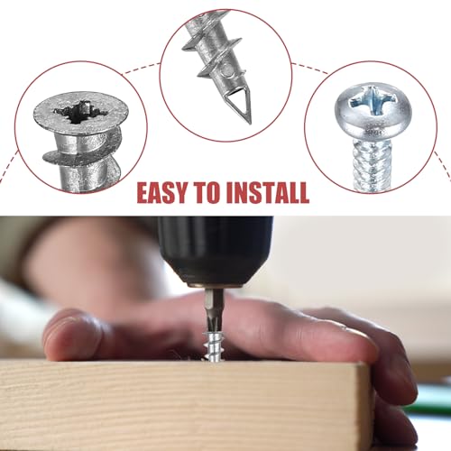 120 Pcs Self Drilling Plasterboard Fixings Raw Plugs and Screws, Cavity Wall Screws and Drywall Anchors - Image 3