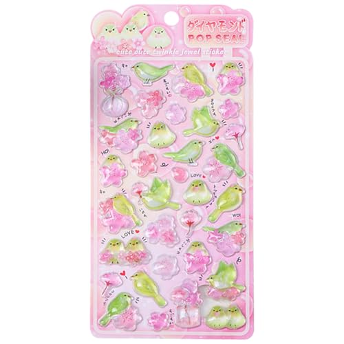 3D Relief Stickers - Cute Titmouse Animal Bubble Foam Decals | Decorative Sticker Pack for Notebook, Planner, Journal, Laptop, Phone Case, Water Bottle, Camera...