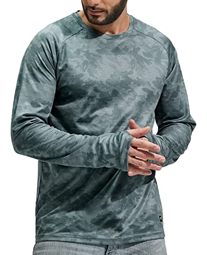 Men's Long Sleeve Workout Shirts UPF 50+ Sun Protection Hiking Shirts Lightweight Outdoor Fishing Tops2