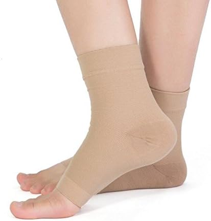 Best Plantar Fasciitis Compression Socks Foot Care for Arch Support Women & Men, Foot Compression Sleeve for Ankle Brace Support, Eases Swelling, Relieves Pain (Large, Nude)