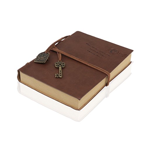 Foxnovo Agenda Vintage com Decoração de Chave - Café