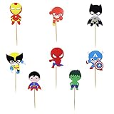 Confetti 24pc Cartoon Superhero Cupcake Topper for Kids Birthday Party Cake Decoration Supplies Supe