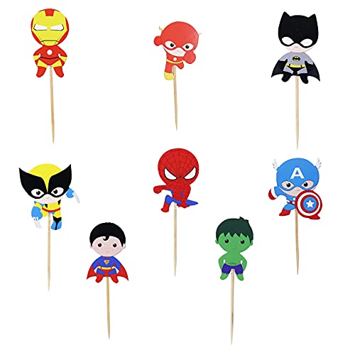 Confetti 24Pc Cartoon Superhero Cupcake Topper For Kids Birthday Party Cake Decoration Supplies Super Heroes Cupcake Toppers Cupcake Toppers/Super Heroes Party Supplies/Superheroes Inspired #TOP1