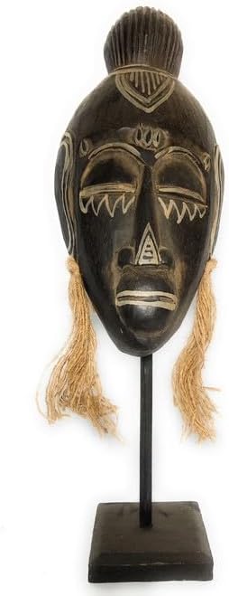 Papua Guinea Tribal Tiki Mask on Stand 18" - Primitive Art | #iwtrb2