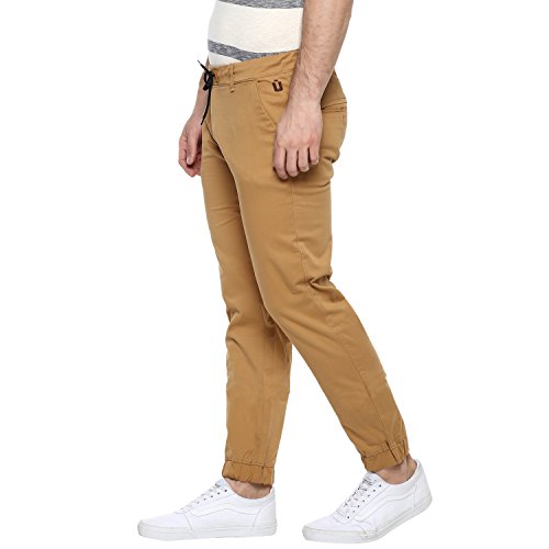 Image of Urbano Fashion Men's Khaki Slim Fit Casual Chino Jogger Pants Stretchable