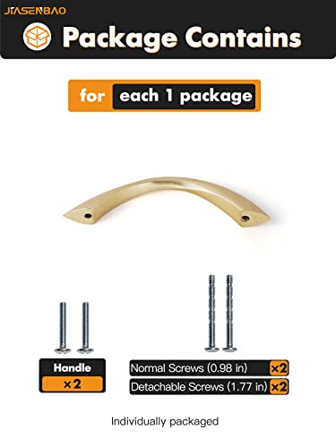 Image of Brushed Gold Cabinet Pulls 3 Inch Arch Twisted Brass Handles Drawer Kitchen Cupboard Bathroom Dresser Cabinet Hardware Zinc Alloy 5 Pack