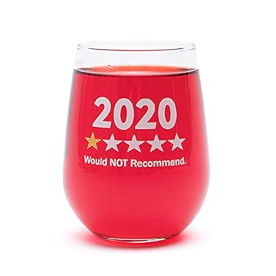 Funny Wine Glass Gift-"2020 One Star, Would NOT Recommend" - 17 Oz Stemless Wine Glass (2020-1 Star)