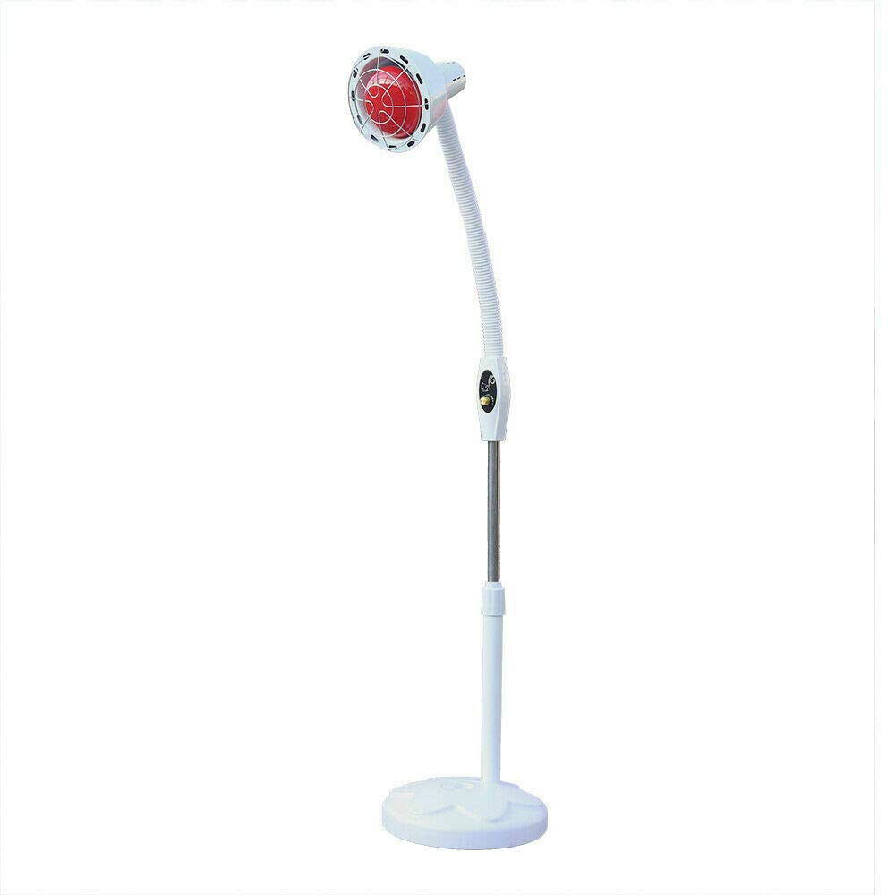 Lámpara de calor de 275 W, con cabezal único, 360 grados, ajustable, lámpara de infrarrojos, tubo telescópico, lámpara de terapia, tratamiento de la piel, para salón de belleza, salón o salón