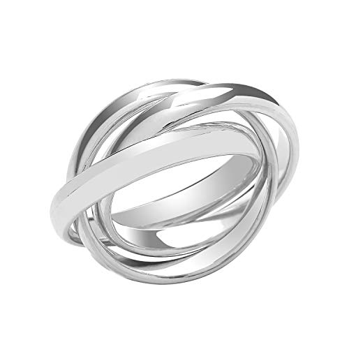 Bague russe femme argent : le cadeau idéal d'alliance trois anneaux WJS30245