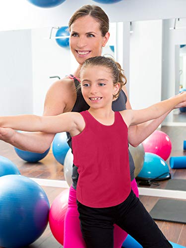 Image of SATINIOR 4 Pieces Girls Dance Tank Tops Racerback Crop Tops Sleeveless Dance Clothes for Girls Gymnastics