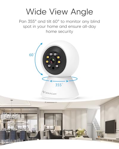 Image of VSTARCAM Inside Cameras for House, 1080P with 5X Zomm, 360 Pan-Tilt, Color Night Vision, Motion Detection, Real-time Alerts, 2-Way Audio, Compatible with Alexa, Cloud & SD Card Storage(up to 256GB)