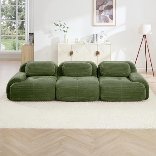 Image of Corduroy Modular Sectional Sofa, Oversized Cloud Couches for Living Room