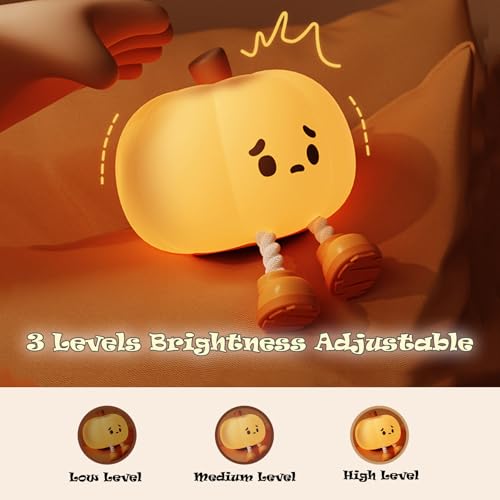 Lámpara de noche recargable de silicona TriPro Calabaza miniatura 3