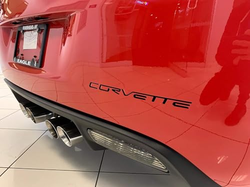 Letras de plástico ABS negro para Corvette C6, relieve premium para parachoques 2