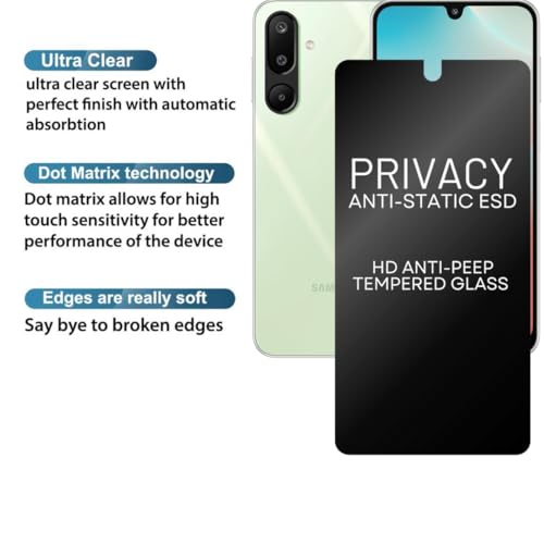 Image of Compatible with Motorola g45 5G, Motorola G34 5G Privacy Screen Protector - Anti-Spy Tempered Glass, Scratch Resistant, Privacy in Public Spaces (For Moto G34, G45) - Pack of 1