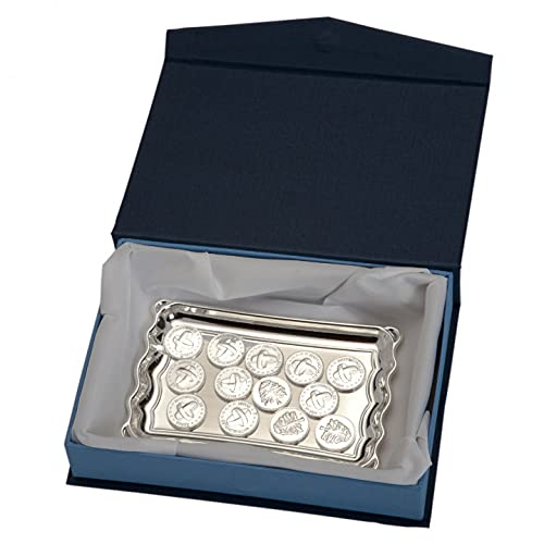 Curia Grabador - Arras de Boda Plateadas | Bandeja Grabada Personalizable | Elegancia y Tradición en tu Ceremonia | Estuche Incluido | Metal Plateado