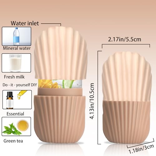 Ice Roller,Eisroller Gesicht,Wiederverwendbar Facial Silikon Eis Roller Gesicht,Silikon Eis Gesichtsroller Massagegerät,für Anti-Aging Falten,Pore Verkleinern,Falten Aufhellen,Hautpflege(Kaffeefarbe)