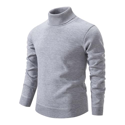 Pull en tricot homme manches longues chaud gris XXXL vêtement d'hiver