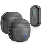 Timbre Inalámbrico, 300M Kit de Timbre inalámbrico Exterior Impermeable, Timbres para Puerta, 58 Melodías, IP65 Resistente al Agua, 5 Niveles de Volumen hasta 110dB, Fácil Instalación Para Hogar