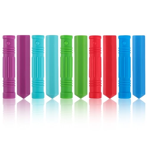 ANSUG Lot de 10 stylos de protection contre la mastication, pour mâcher le crayon, sur-point, embouts à mâcher