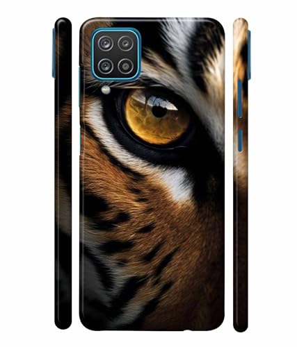 Image of Printed Hard Back Case Cover & Compatible for Samsung Galaxy M12 / Samsung F12 / Samsung A12 | Tiger Faces Art (Multicolor) - D1205