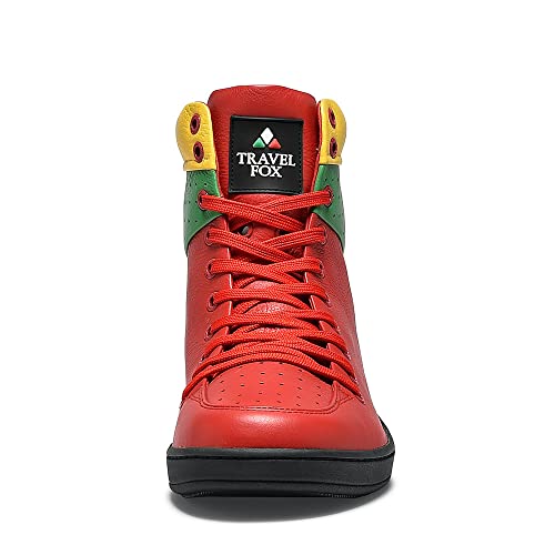 Image of TRAVEL FOX Unisex 900 Nappa Leather Round Toe Lace-Up High-Top Sneakers