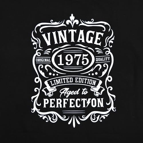 50th Birthday Vintage Shirt for Men：Vintage 1975 Shirt Aged to Perfection Graphic Tee 50th Birthday Gift3