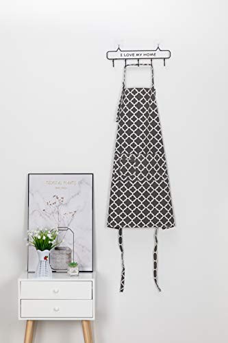 Lessmo Kitchen Cooking Aprons With 3 Pockets For Men Women - Cotton Adjustable Professional Grade Chef Apron For Kitchen, Bbq & Grill (Dark Gray) #TOP6