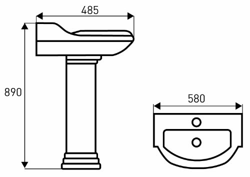 pietra – Rubinetto per lavandino in ceramica retro con colonna