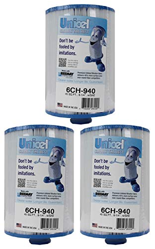 Unicel 6CH-940 45 Square Foot Media Replacement Hot Tub Spa Filter Cartridge with 225 Pleats (3 Pack)
