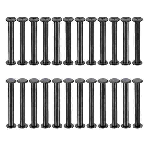PATIKIL 24 juegos de tornillos Chicago, 50 mm l Chicago, tornillos Phillips Binding Post Tornillos Pernos de cuero remaches sujetadores conectores para cinturón de cuero Scrapbook álbumes de fotos,