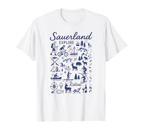 Sauerland Idée Cadeau Accessoires Voyage et randonnée dans Le Sauerland T-Shirt