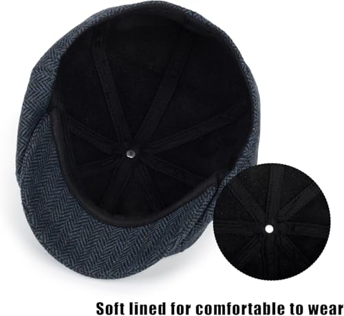 Kids Wool-Blend Newsboy Cap Tweed Flat Cap - Boys Vintage Beret Cabbie Hat Pageboy Caps for 3-6 Years Old2