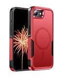 Magnetyczne Wytrzymałe Etui Podwójnej Warstwy dla Compatible with iPhone 17 Pro Max, Wojskowa Ochrona Przed Wstrząsami Anti-Żółknięciem Heavy Duty Ochrona Pokrycie Bez Śladów Palców - Czerwony