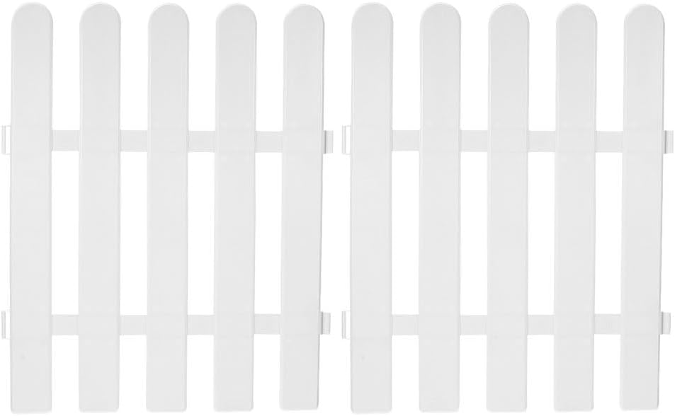 Milisten White Garden Fence 2-Pack Plastic Decorative Lawn Edging Border 19.68X15.74In Lightweight Easy Installation for Flower Beds Pathways and Courtyard Protection