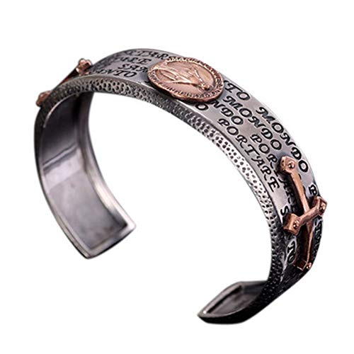 Pulsera de Plata de Ley 925 retro tailandesa con diseño cruzado unisex