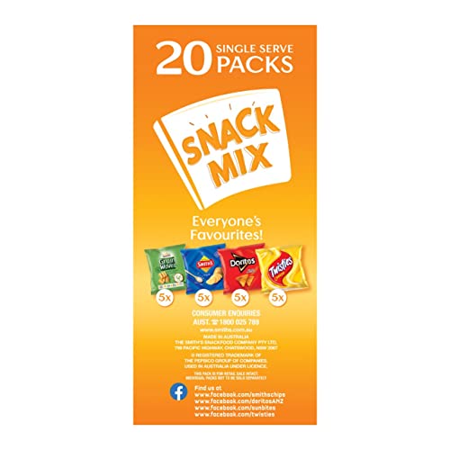20 Pack Smiths Snack Mix 395G #TOP3