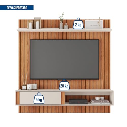 Painel para Tv até 70 Polegadas Boreal Espresso Móveis Freijó/Off White