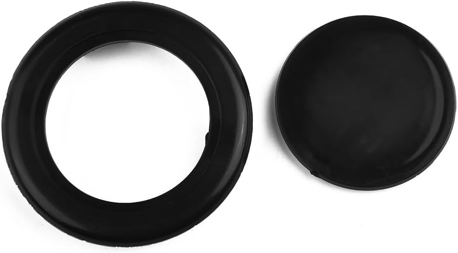 Patio Garden Table Umbrella Hole Ring and Cap Set, 2 Inch PVC Plastic Insert for Outdoor Furniture, Fits 5-6mm Tempered Glass with Protective Cover