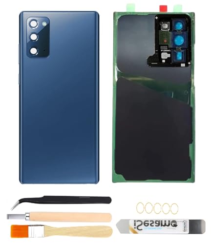 Image of Galaxy Note 20 Rear Back Cover Housing Door Replacement with Pre-Installed Camera Lens+Tools+Pre-Adhesive for Samsung Galaxy Note 20 SM-N980 SM-N981 All Carriers (Blue)